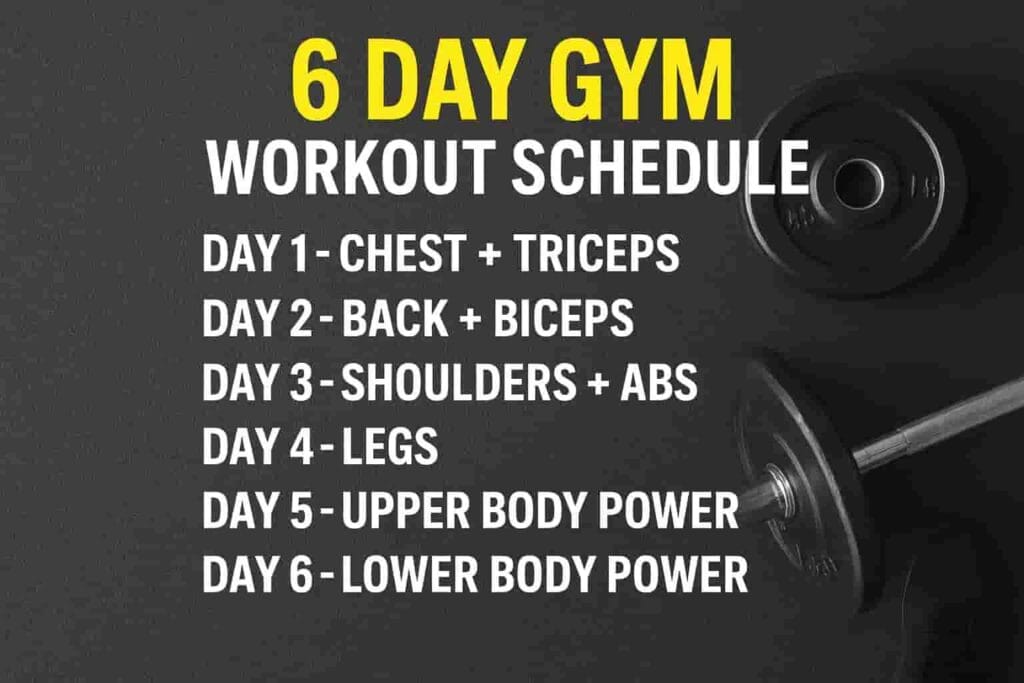 6 Day Gym Workout Schedule