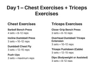 Day 1 Chest and Triceps Workout