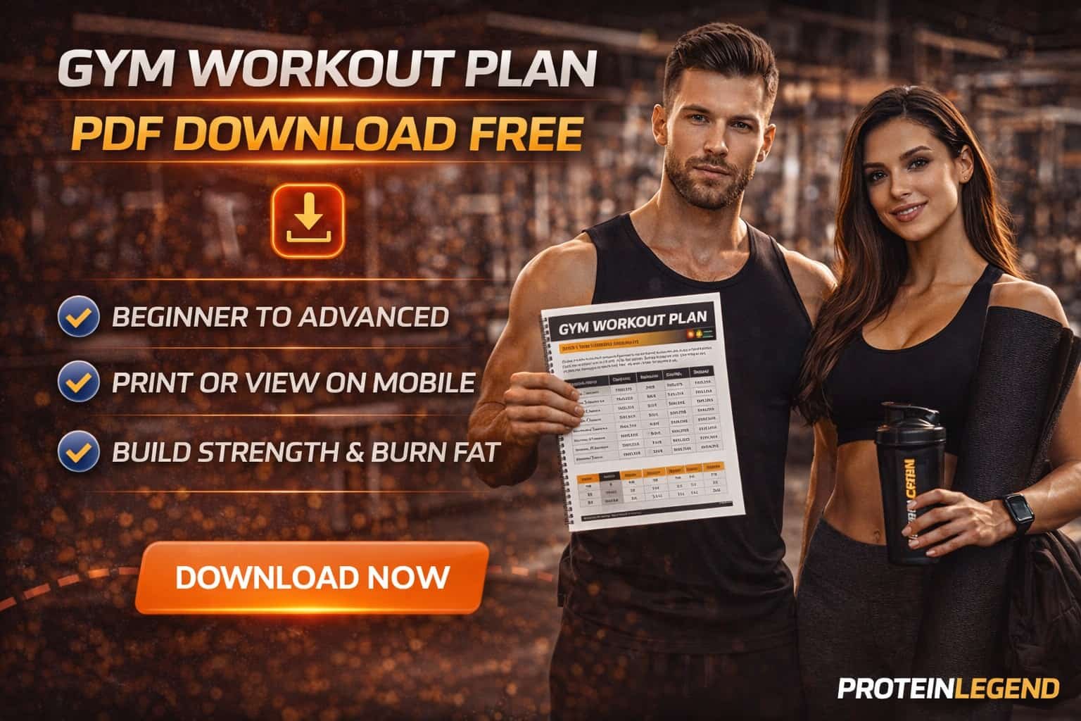 Gym Workout Plan PDF Download Free